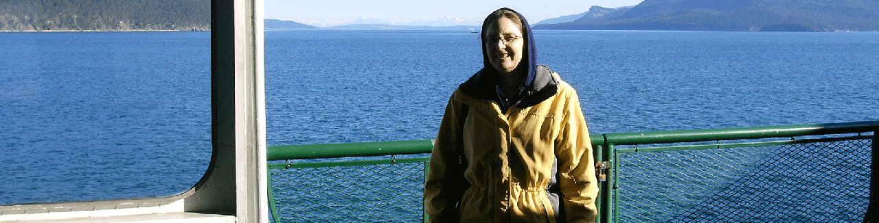 Cheryl on a ferry in March 2006.