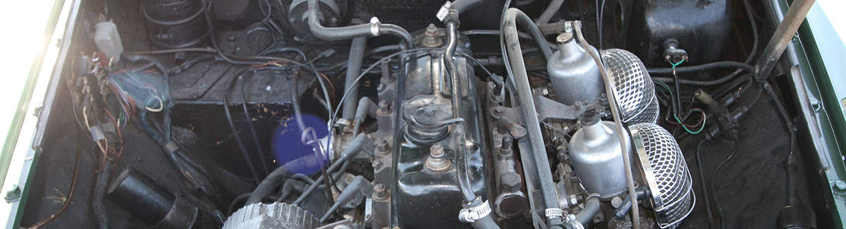 The engine of my 1972 MGB.