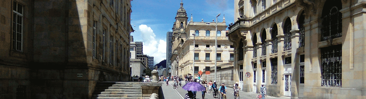 A street scene in Bogota, Colombia.