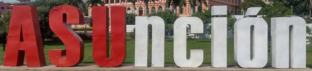 Encarnación sign along the waterfront, costañera, across from the Super Seis supermarket.