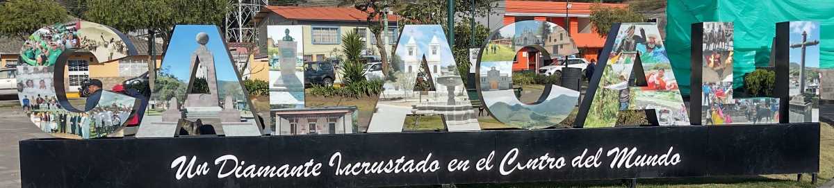 calacali-sign.jpg The city name letters sign is in the main downtown park, near the equator monument, not in Parque Central.