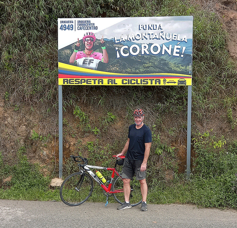 Me at the top of the pass Montanuela, outside of Roldanillo, Colombia.
