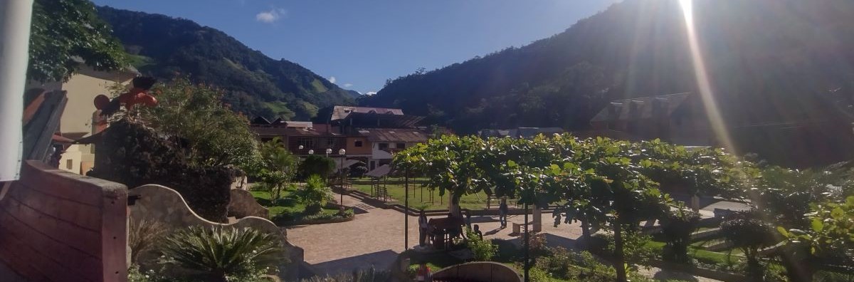 Pozuzo plaza from the model ship in the plaza