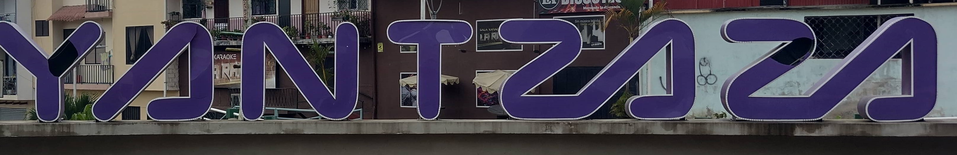 yantzaza-sign.jpg There are two city name signs - one across from the bus terminal and the one you see above is across from the malecon.