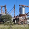 A factory of some kind in the town center
