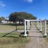 Park area alongside the railroad yard