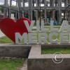 Villa Mercedes sign at the water company at Balcarce y Pescadores