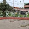 City name sign at the bus terminal