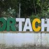 City name sign in the main plaza
