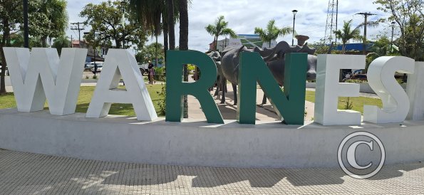 City name sign in Rotonda Sur