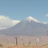 Volcano Licancabur northeast of San Pedro on the Chile-Argentina border viewd from Calle Ignacio Carrera Pinto y Calle Lascar