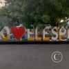 Espinal city name letters in Parque Simon Bolivar at Carrera 6 and Calle 9