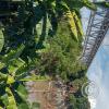 Looking up to the railroad bridge