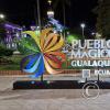 City name sign in Parque Central on Gonzalo Pesantez