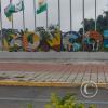 City name sign at the E20 turning circle equator manument (4)