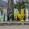 Mindo city name letters at Parque de Mindo