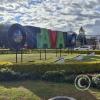 City name sign in the turning circle at Av Juan De Albarrazin