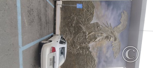 Mural relief on the Mercado