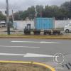 A -train- carved from logs in the center of Av. Venezuela, Av. Juan Vidaurraza, Pasaje Martinetti near the train station