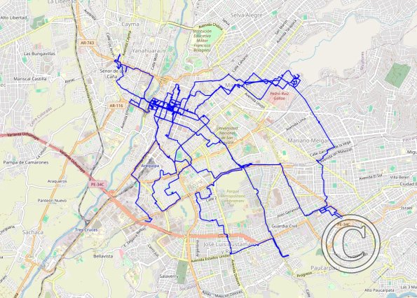 Arequipa April 2024 walking route