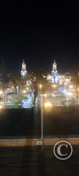 Plaza de Armas from a rooftop restaurant