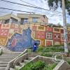 mural along stairway between, connecting  Av Los Andes and Av Los Andes, again