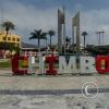 Chimbote sign in the Plaza de Armas