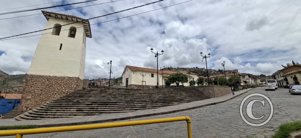 Looking at Santa Ana Bell Tower from Cuesta de Santa Ana