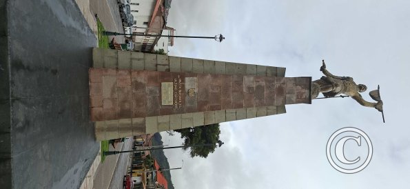 Monument to Francisco Cervantes on Av Pardo at Jiron San Miguel