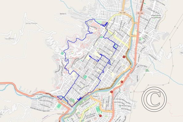 Huanuco 2023 walking route