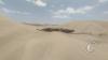 View of Huacachina from a sand dune outside of Huacachina