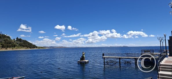 View from the Puerto Muelle of Lake Titicaca