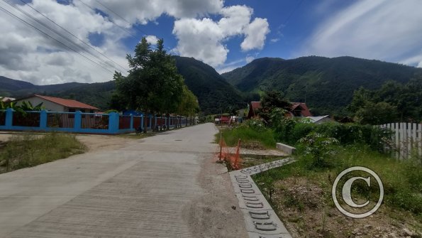 Chontabamba - Calle Circunvalacion looking alongside the school