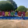 Yarinacocha sign - Plaza de Armas de Yarinacocha