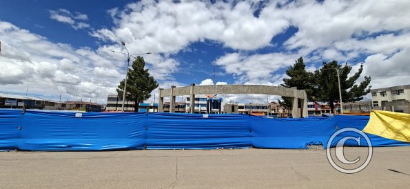 Choquehuanca - Plaza de Armas in renovation