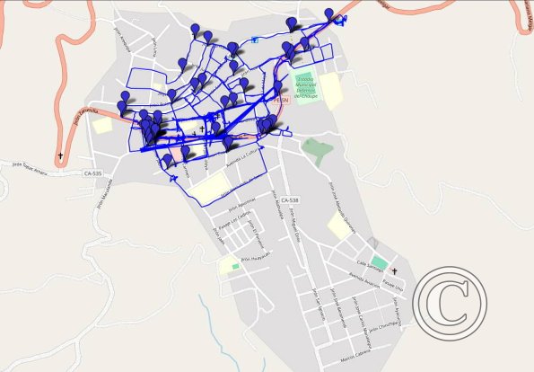 San Ignacio 2023 walking route with photo locations