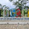 City name sign on the Malecon at Jiron Amazonas