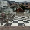 big chess game at Plaza de Armas