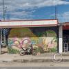 Mural on on main street coming into town, half-block west of the plaza